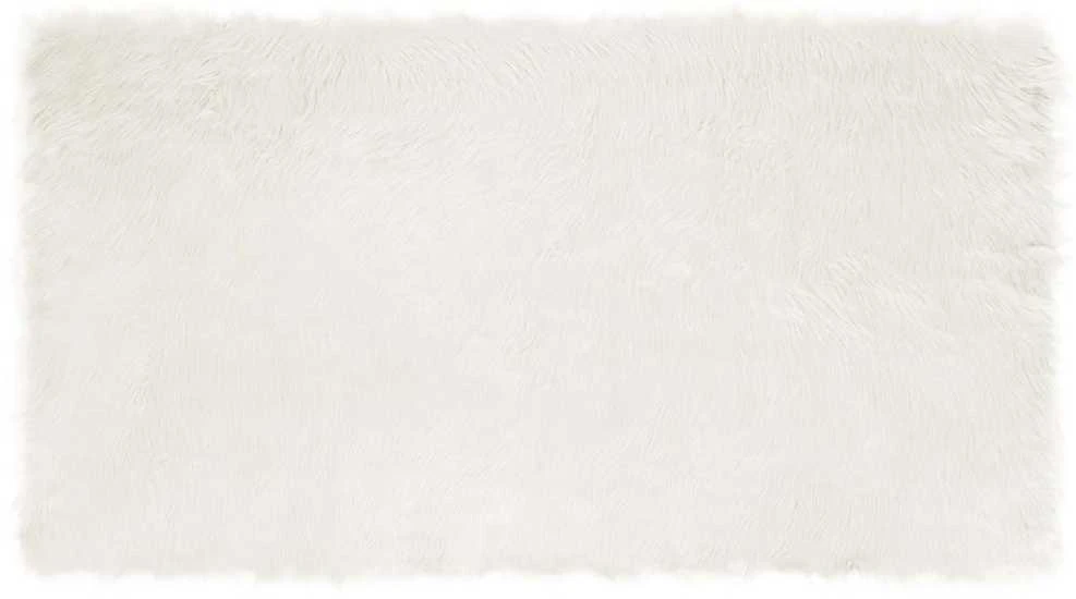 Dirbtinio avių kailio kilimas TAFALLA Balta 60 x 110 cm