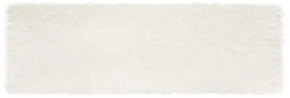 Dirbtinio avių kailio kilimas TAFALLA Balta 80 x 250 cm