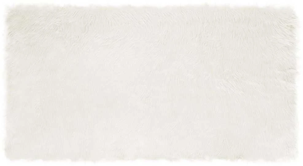 Dirbtinio avių kailio kilimas TAFALLA Balta 80 x 150 cm