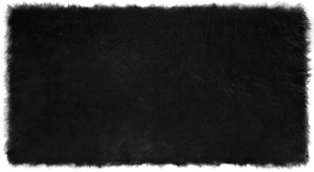 Dirbtinio avių kailio kilimas TAFALLA Juoda 80 x 150 cm