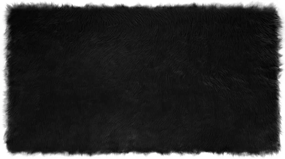 Dirbtinio avių kailio kilimas TAFALLA Juoda 60 x 110 cm