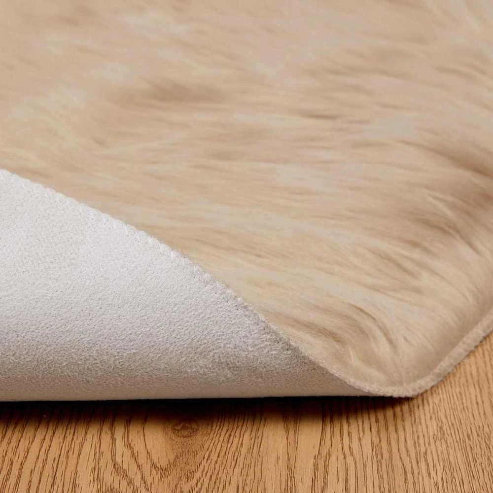 Dirbtinio avių kailio kilimas TAFALLA Smėlio Ø 80 cm