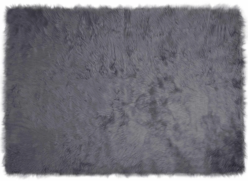 Dirbtinio avių kailio kilimas TAFALLA Antracito 140 x 200 cm