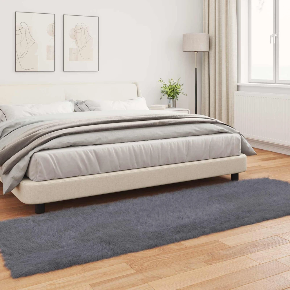 Dirbtinio avių kailio kilimas TAFALLA Antracito 80 x 250 cm