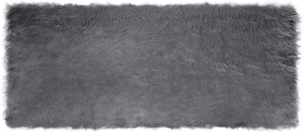 Dirbtinio avių kailio kilimas TAFALLA Antracito 80 x 200 cm