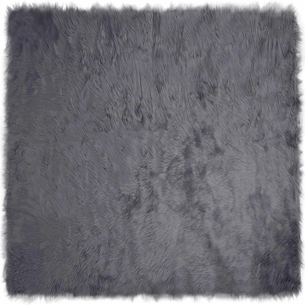 Dirbtinio avių kailio kilimas TAFALLA Antracito 160 x 160 cm