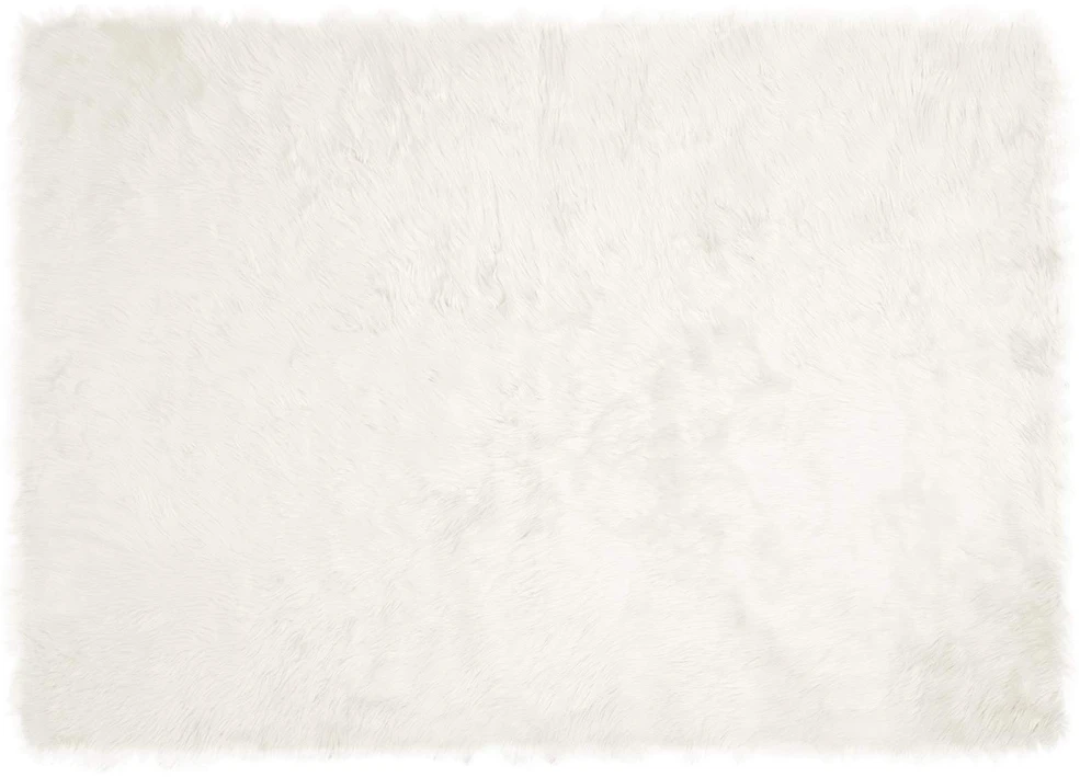 Dirbtinio avių kailio kilimas TAFALLA Balta 140 x 200 cm