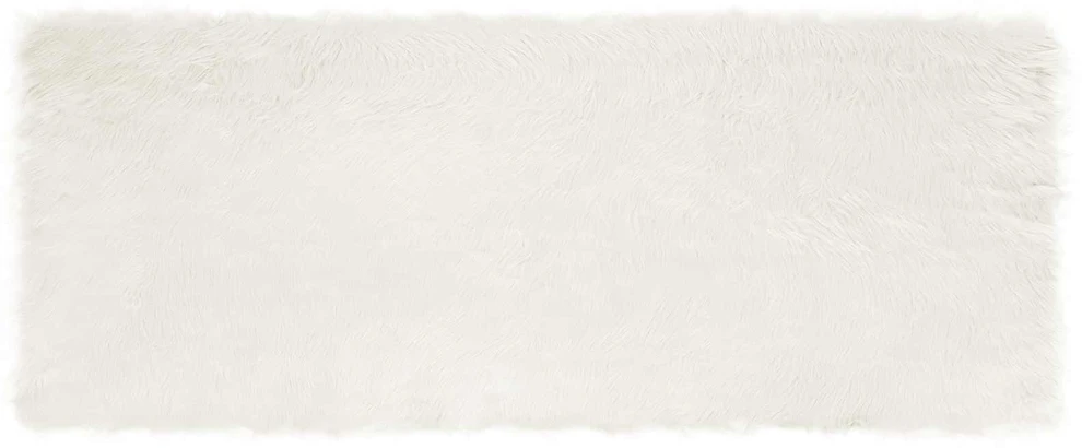 Dirbtinio avių kailio kilimas TAFALLA Balta 80 x 200 cm