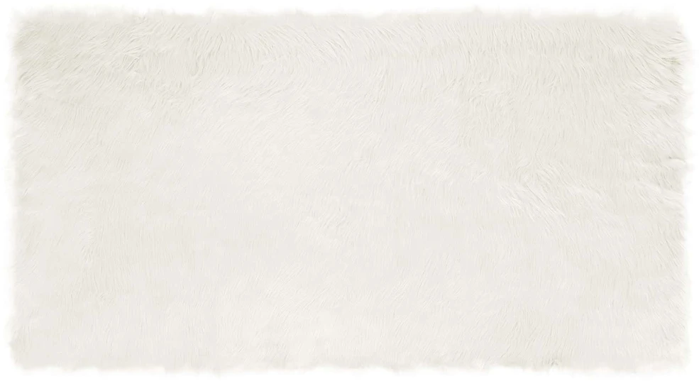 Dirbtinio avių kailio kilimas TAFALLA Balta 80 x 150 cm