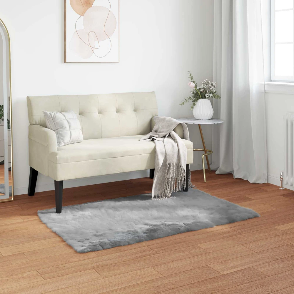 Dirbtinio avių kailio kilimas TAFALLA Pilka 60 x 110 cm