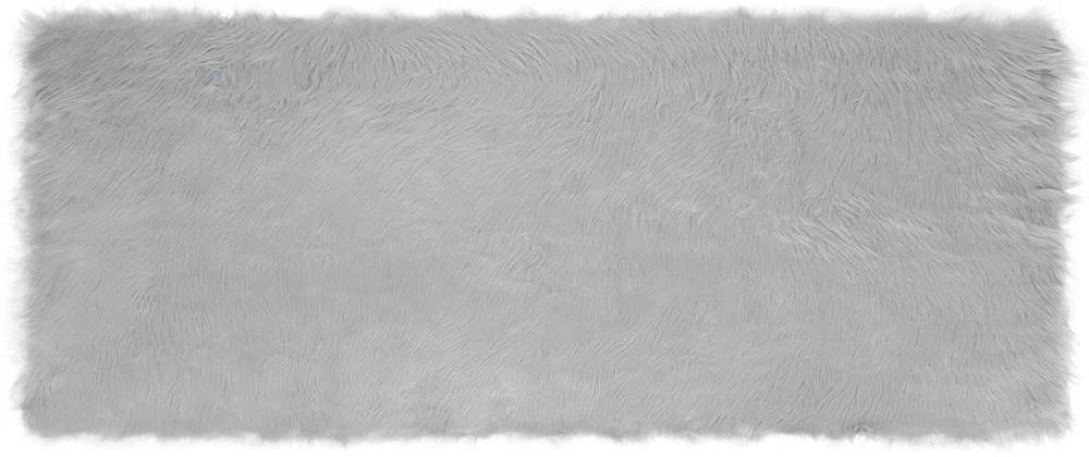 Dirbtinio avių kailio kilimas TAFALLA Pilka 80 x 200 cm