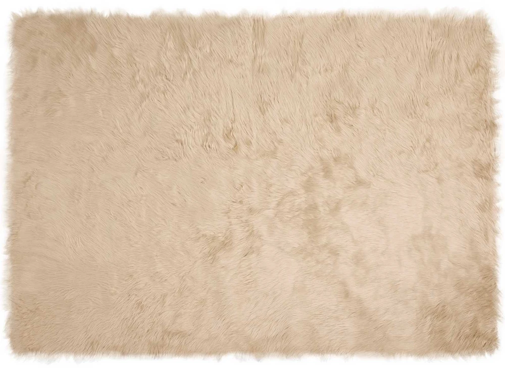 Dirbtinio avių kailio kilimas TAFALLA Smėlio 140 x 200 cm