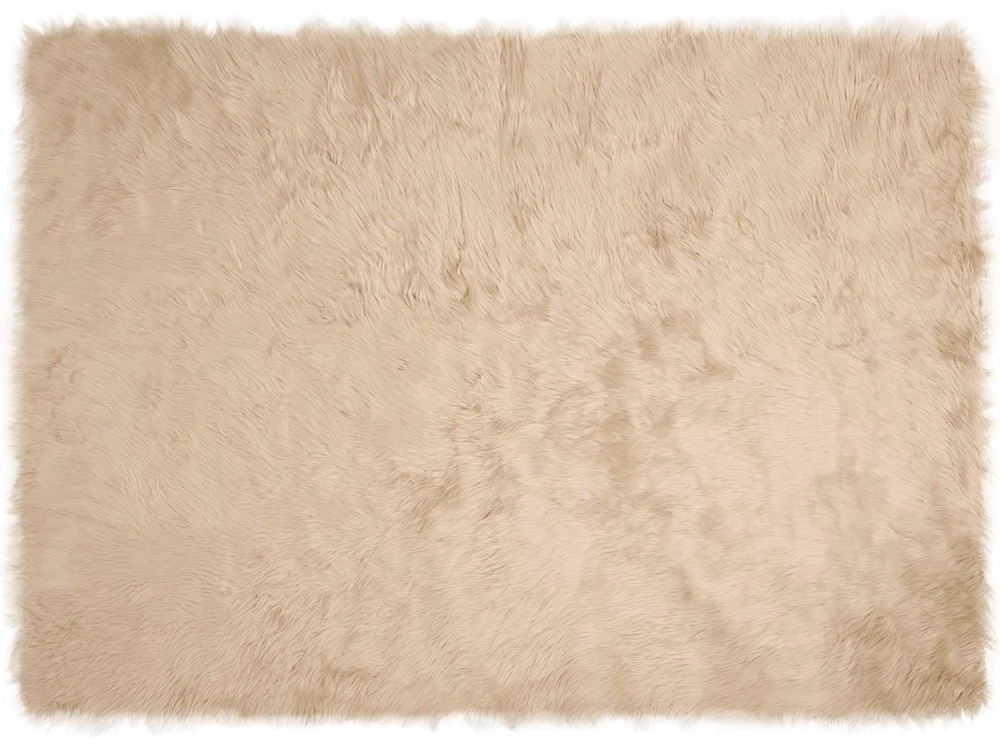 Dirbtinio avių kailio kilimas TAFALLA Smėlio 160 x 230 cm