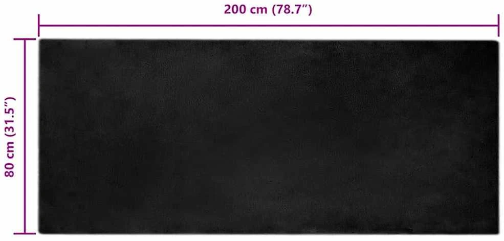Neslystantis kilimas iš dirbtinio triušio kailio OLITE Juoda