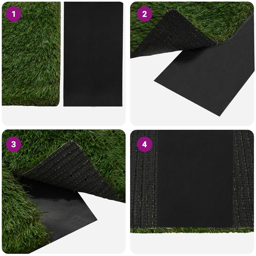 Dirbtinio žolės juosta su klijais Juoda 15 cm x 10 m