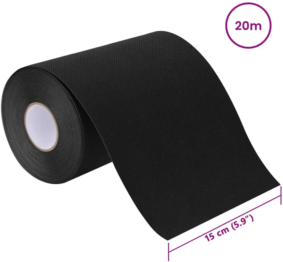 Dirbtinio žolės juosta su klijais Juoda 15 cm x 20 m