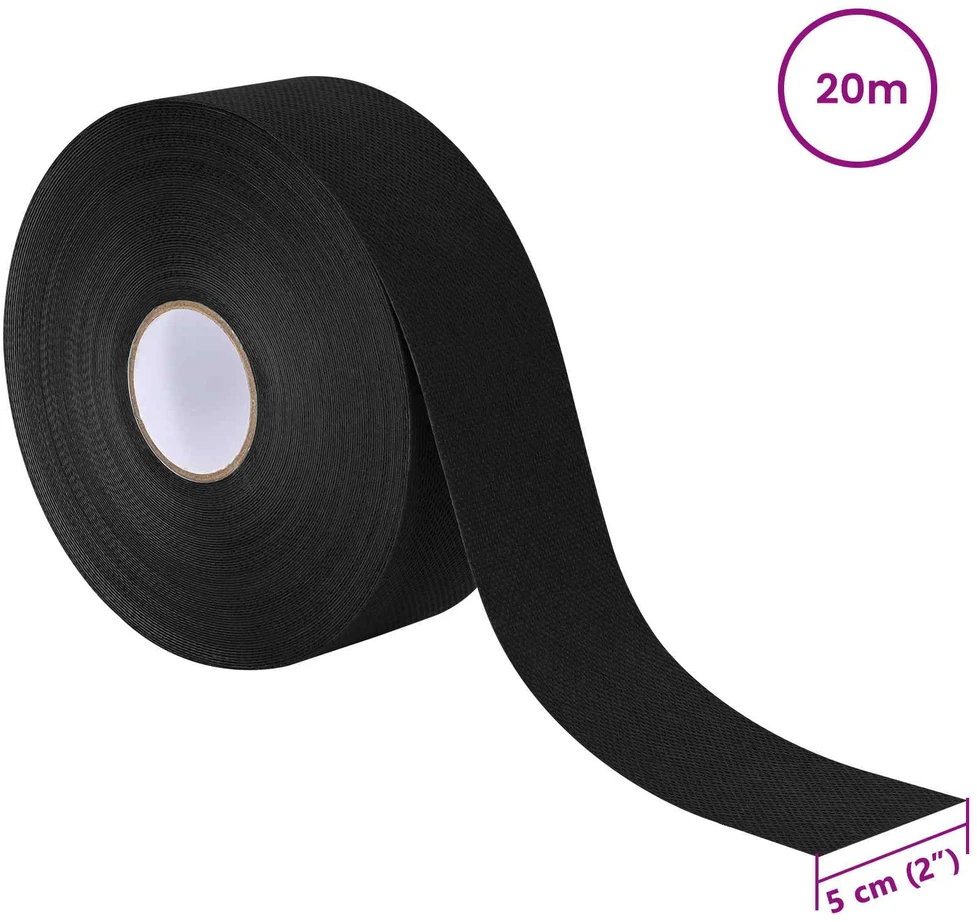 Dirbtinio žolės juosta su klijais Juoda 5 cm x 20 m