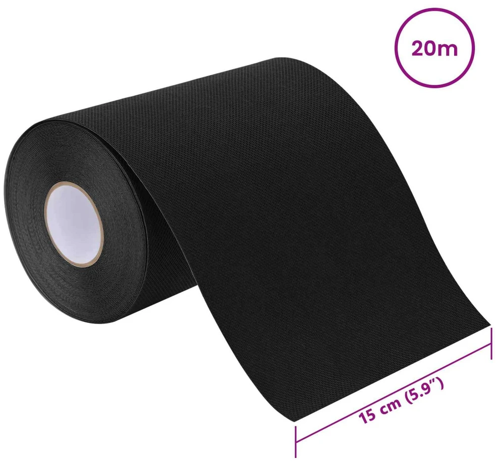 Dirbtinio žolės juosta su klijais Juoda 15 cm x 20 m