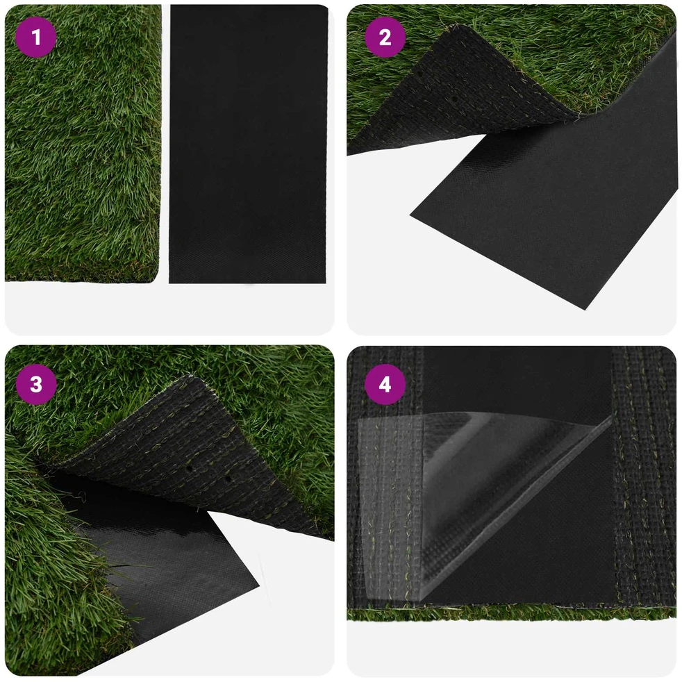 Dirbtinio žolės juosta su klijais Juoda 10 x 0,15 cm