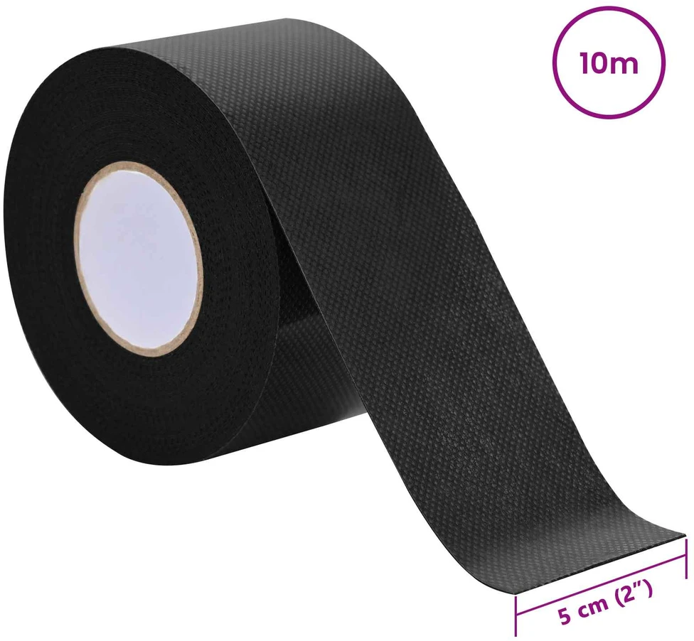 Dirbtinio žolės juosta su klijais Juoda 5 cm x 10 m