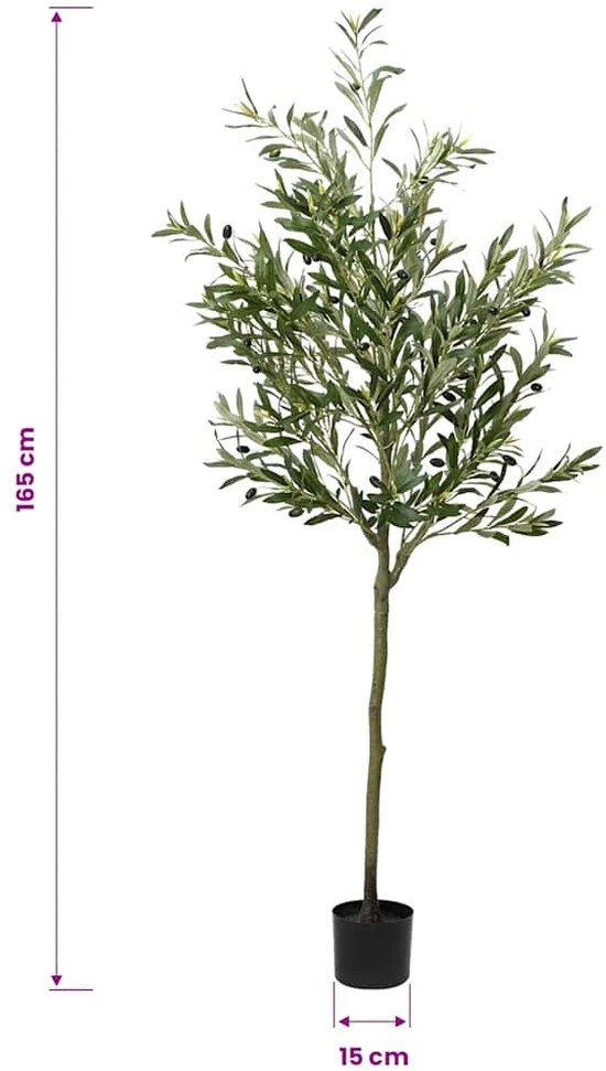 Dirbtinis alyvmedis, žalios spalvos, 165cm, 700 lapų