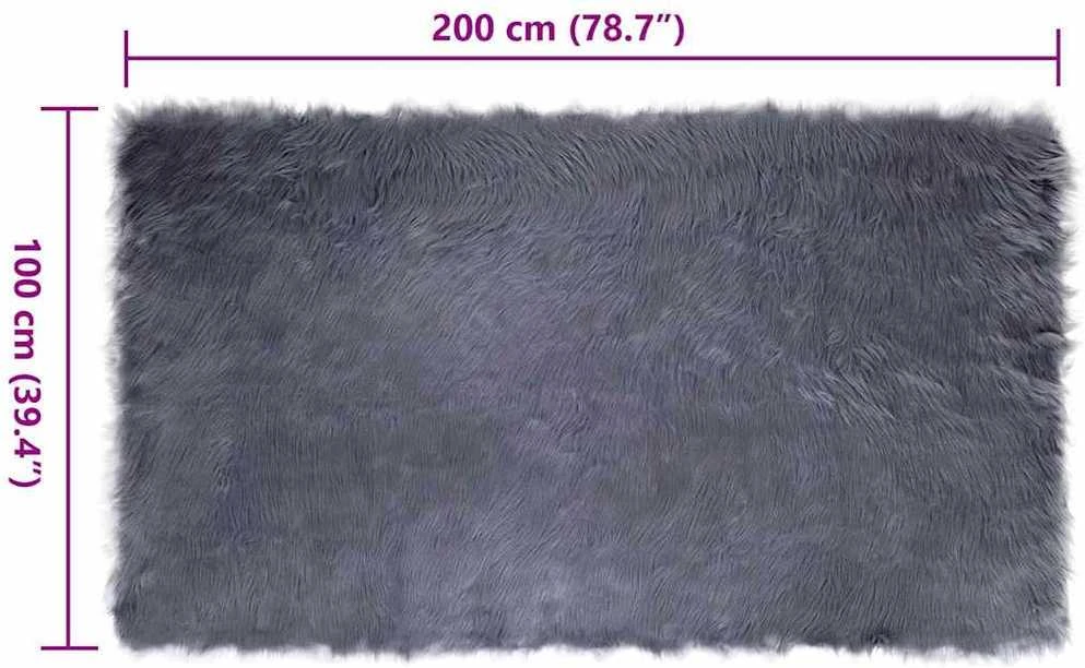 Dirbtinio avių kailio kilimas TAFALLA Antracito 100 x 200 cm