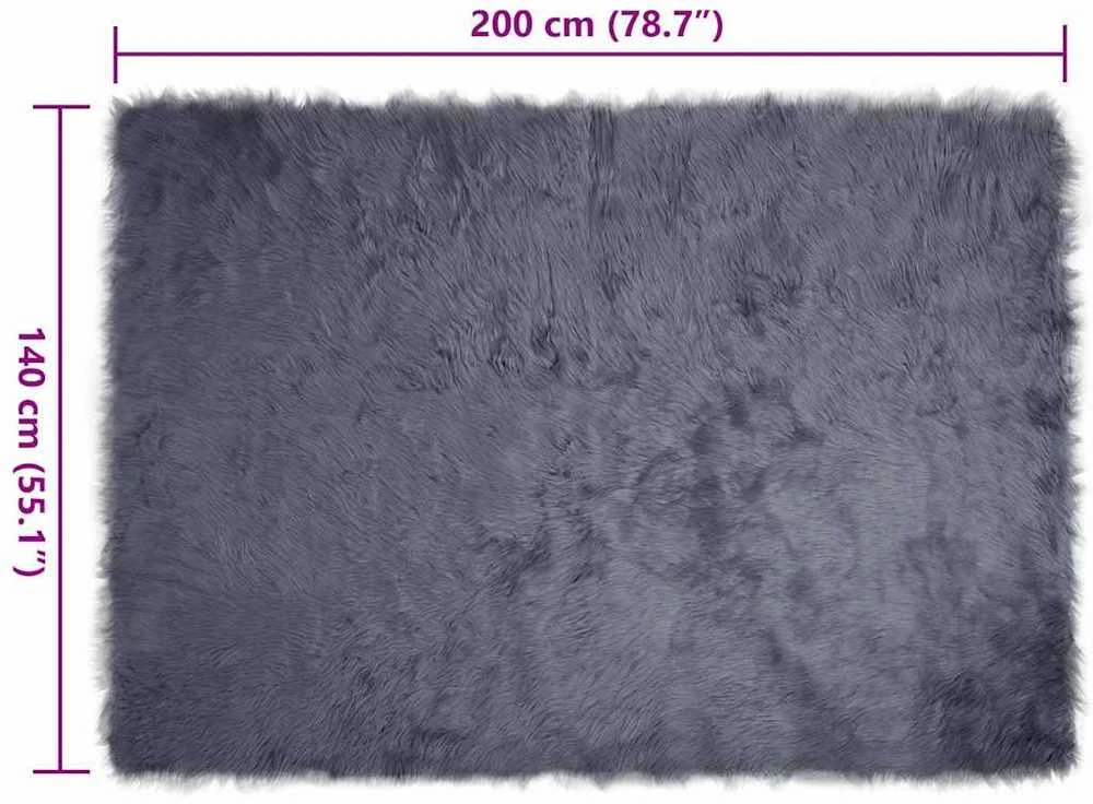 Dirbtinio avių kailio kilimas TAFALLA Antracito 140 x 200 cm