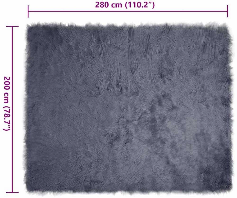 Dirbtinio avių kailio kilimas TAFALLA Antracito 200 x 280 cm