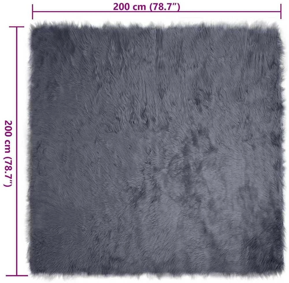 Dirbtinio avių kailio kilimas TAFALLA Antracito 200 x 200 cm