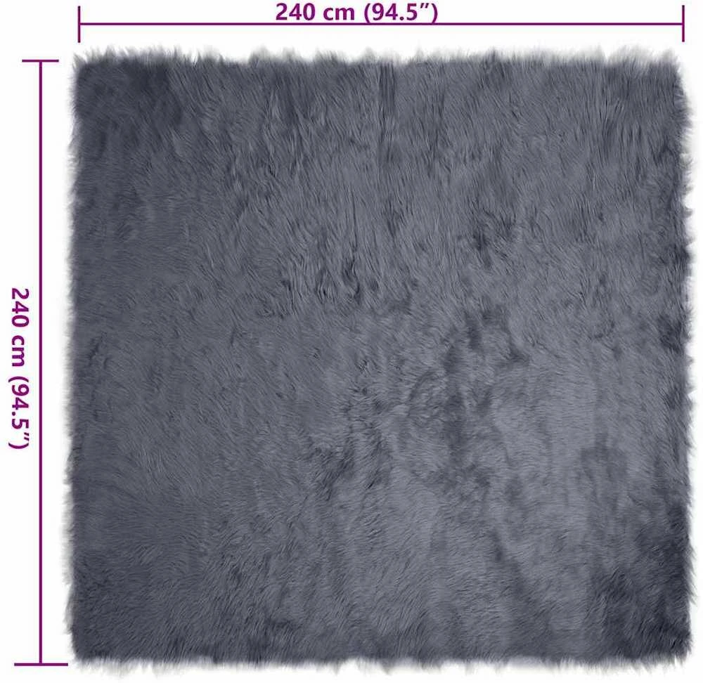 Dirbtinio avių kailio kilimas TAFALLA Antracito 240 x 240 cm