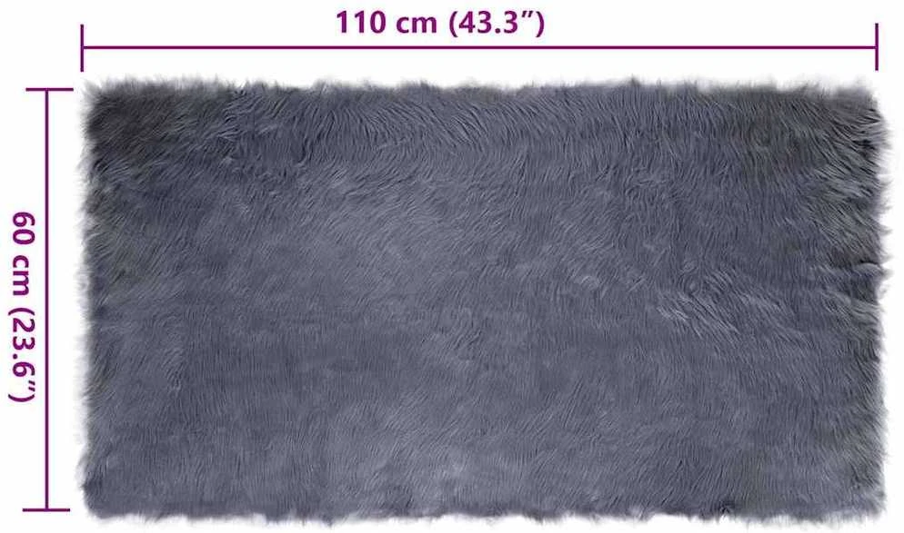 Dirbtinio avių kailio kilimas TAFALLA Antracito 60 x 110 cm