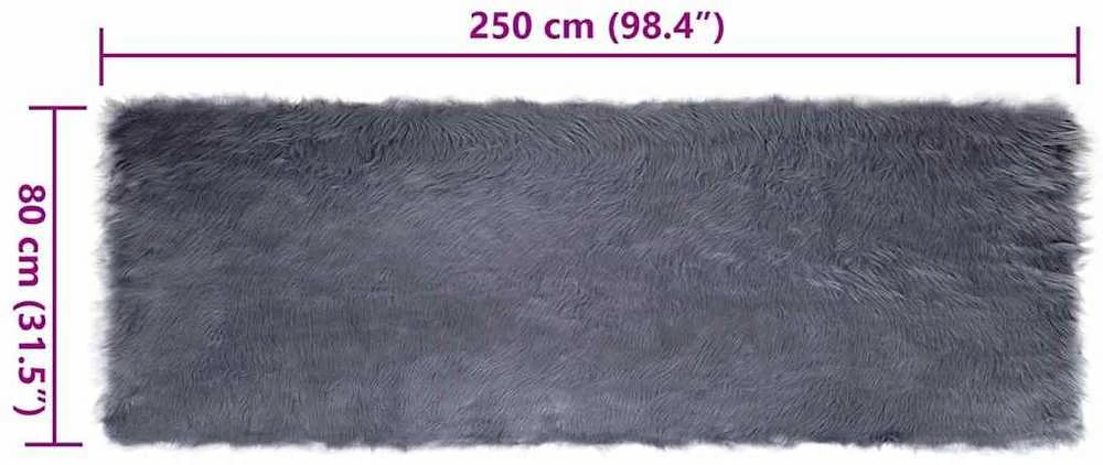 Dirbtinio avių kailio kilimas TAFALLA Antracito 80 x 250 cm