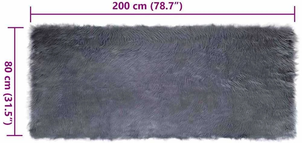 Dirbtinio avių kailio kilimas TAFALLA Antracito 80 x 200 cm