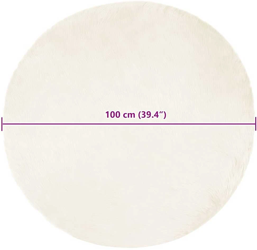 Dirbtinio avių kailio kilimas TAFALLA Balta Ø 100 cm
