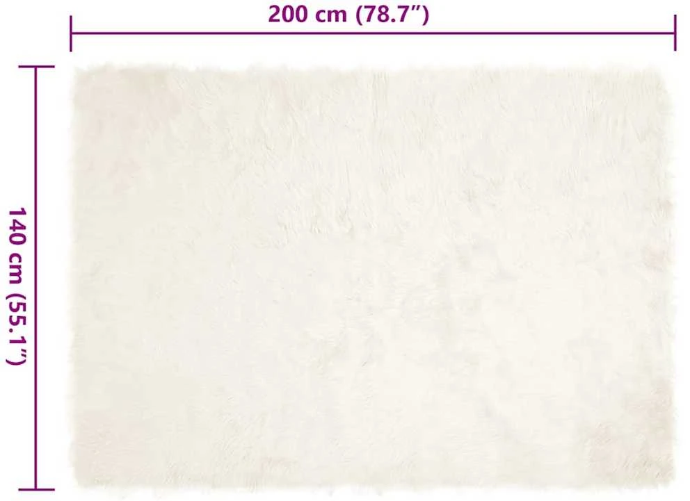 Dirbtinio avių kailio kilimas TAFALLA Balta 140 x 200 cm