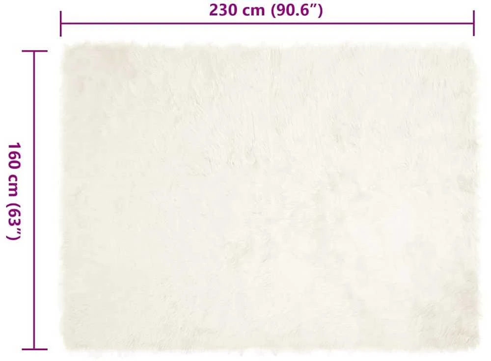 Dirbtinio avių kailio kilimas TAFALLA Balta 160 x 230 cm