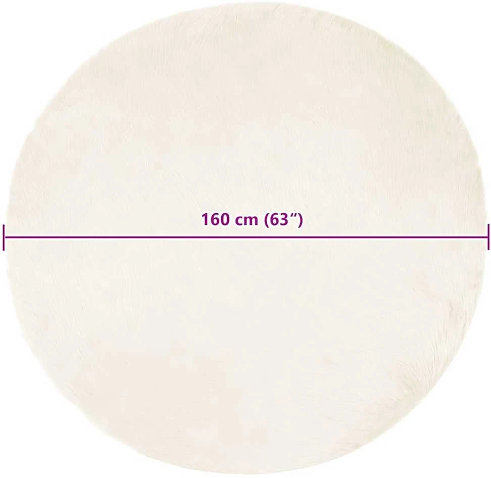 Dirbtinio avių kailio kilimas TAFALLA Balta Ø 160 cm