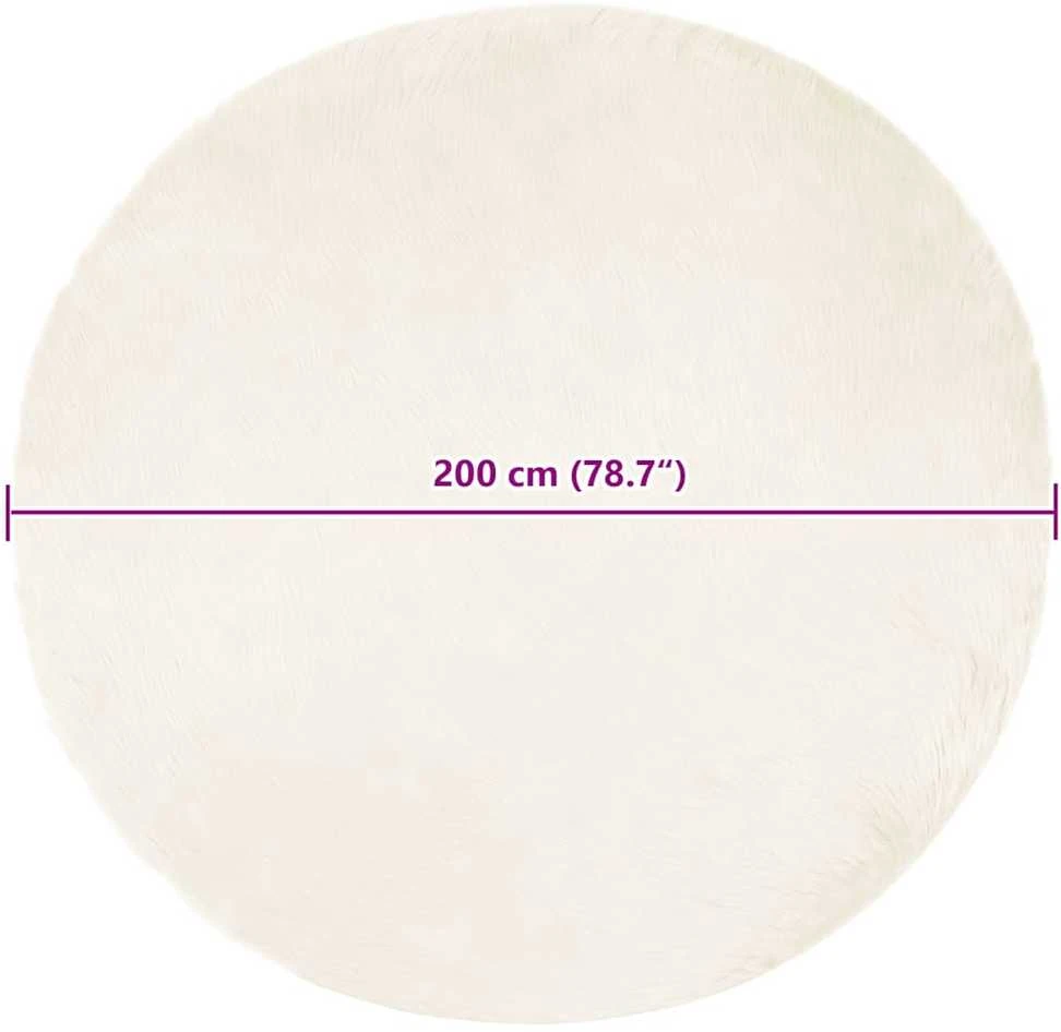 Dirbtinio avių kailio kilimas TAFALLA Balta Ø 200 cm