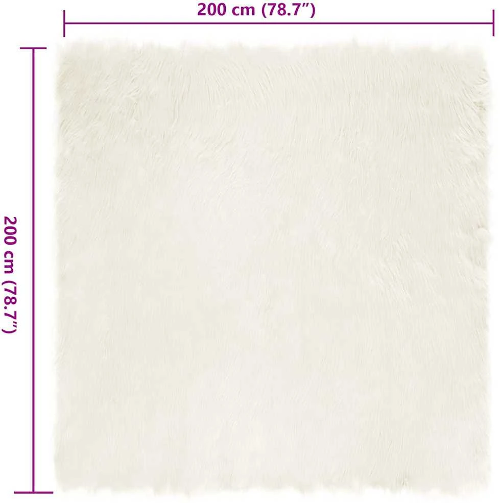 Dirbtinio avių kailio kilimas TAFALLA Balta 200 x 200 cm