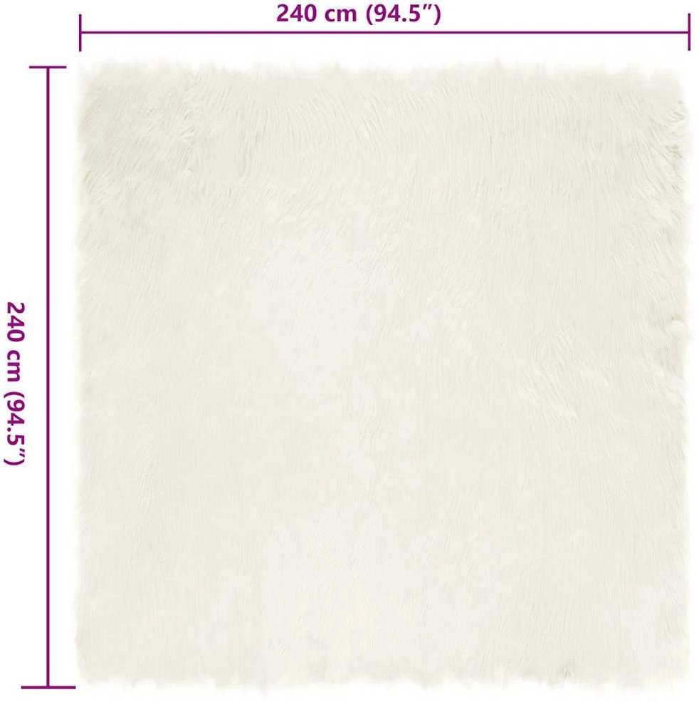 Dirbtinio avių kailio kilimas TAFALLA Balta 240 x 240 cm