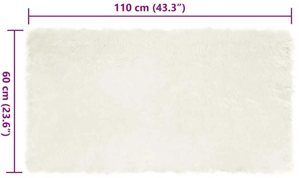 Dirbtinio avių kailio kilimas TAFALLA Balta 60 x 110 cm
