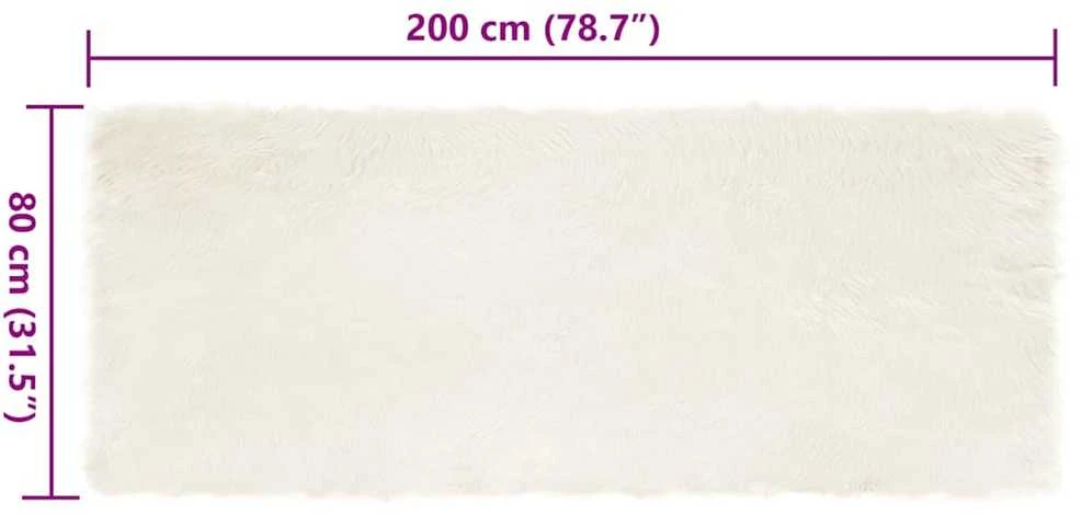 Dirbtinio avių kailio kilimas TAFALLA Balta 80 x 200 cm