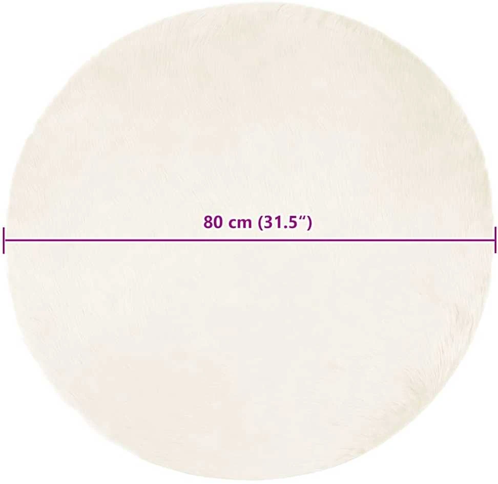Dirbtinio avių kailio kilimas TAFALLA Balta Ø 80 cm Poliesteris