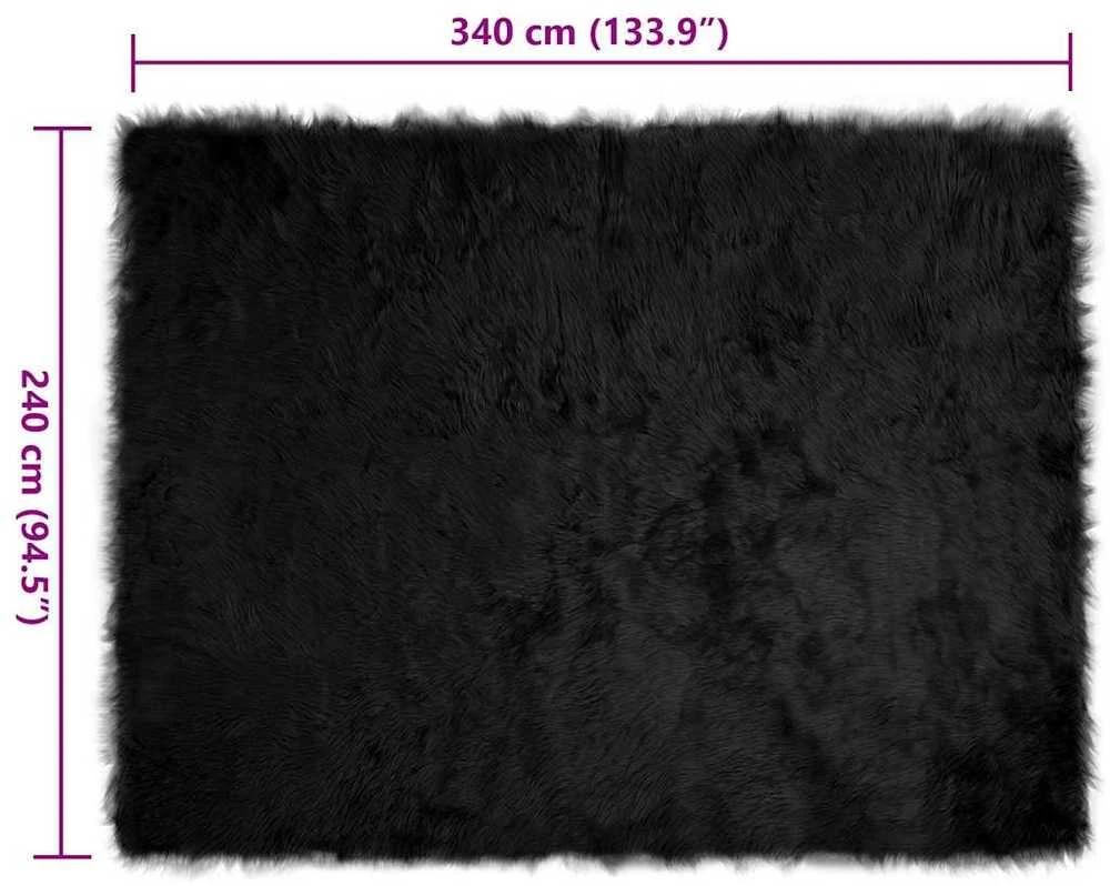 Dirbtinio avių kailio kilimas TAFALLA Juoda 240 x 340 cm