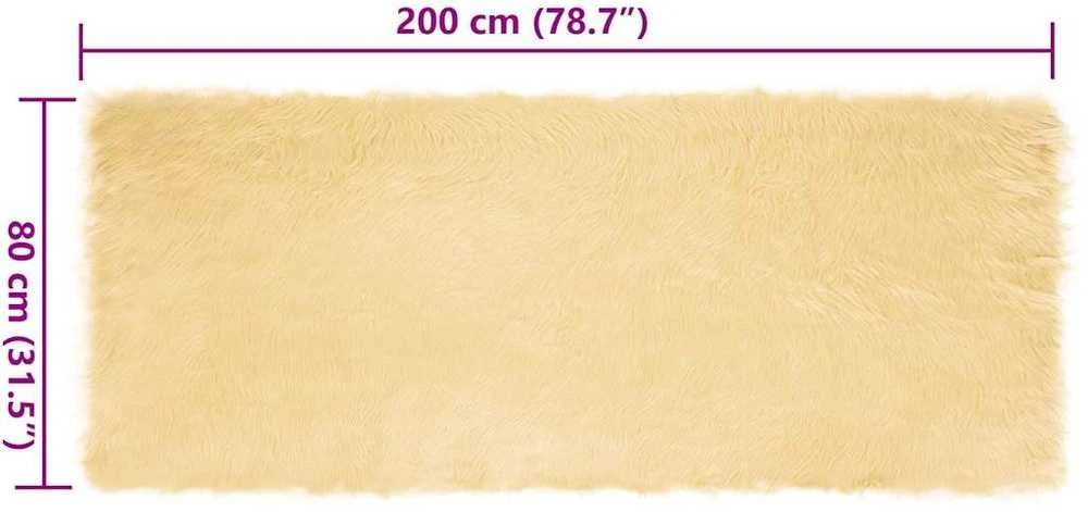 Dirbtinio avių kailio kilimas TAFALLA Kreminė 80 x 200 cm