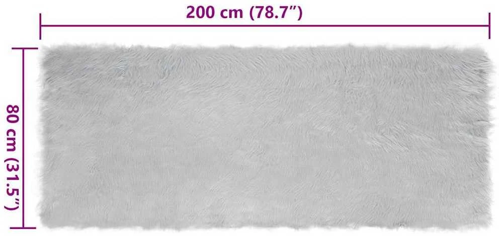 Dirbtinio avių kailio kilimas TAFALLA Pilka 80 x 200 cm