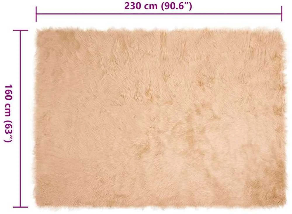 Dirbtinio avių kailio kilimas TAFALLA Smėlio 160 x 230 cm