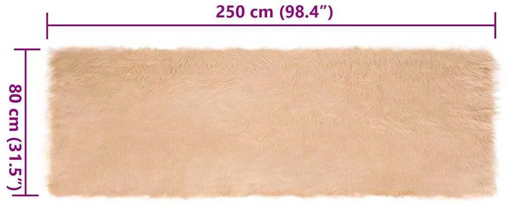 Dirbtinio avių kailio kilimas TAFALLA Smėlio 80 x 250 cm