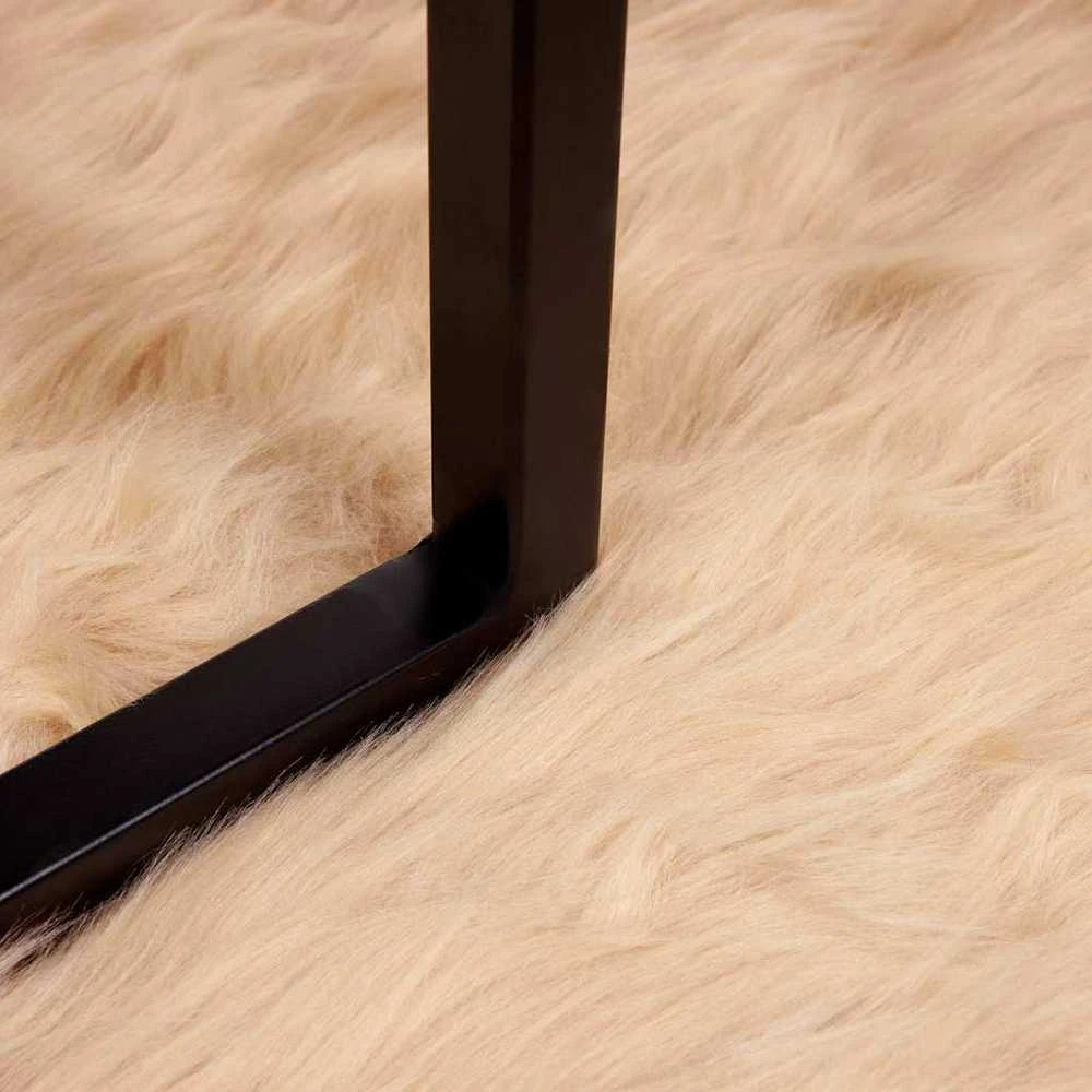 Dirbtinio avių kailio kilimas TAFALLA Smėlio Ø 80 cm