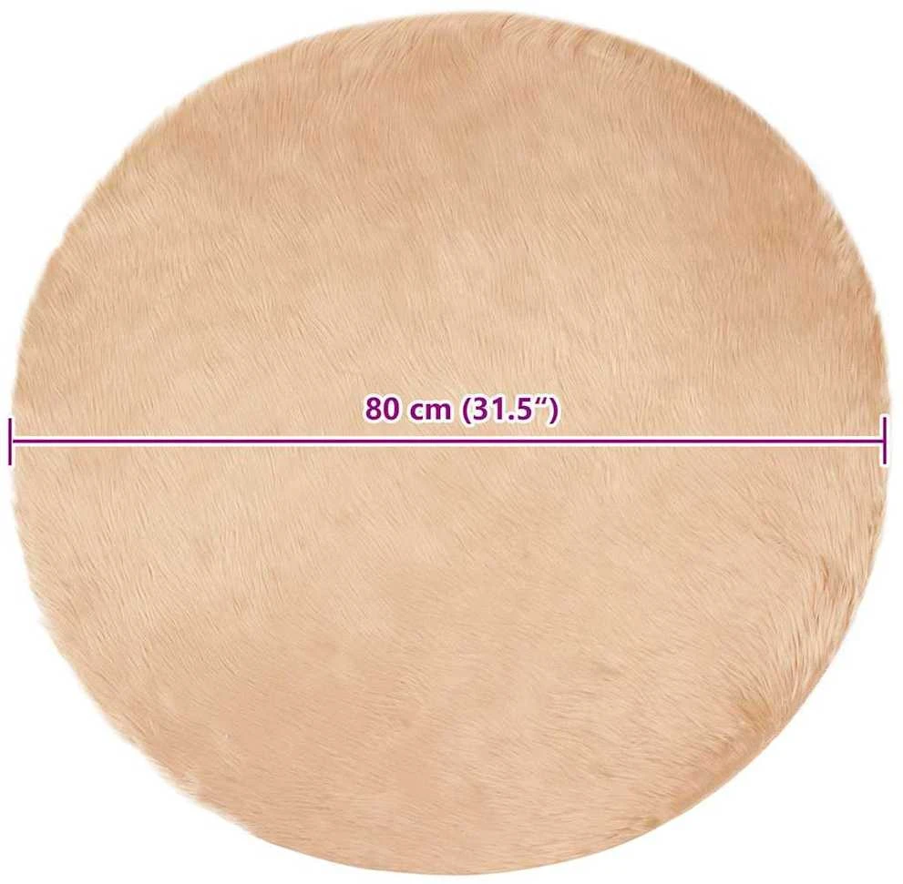 Dirbtinio avių kailio kilimas TAFALLA Smėlio Ø 80 cm